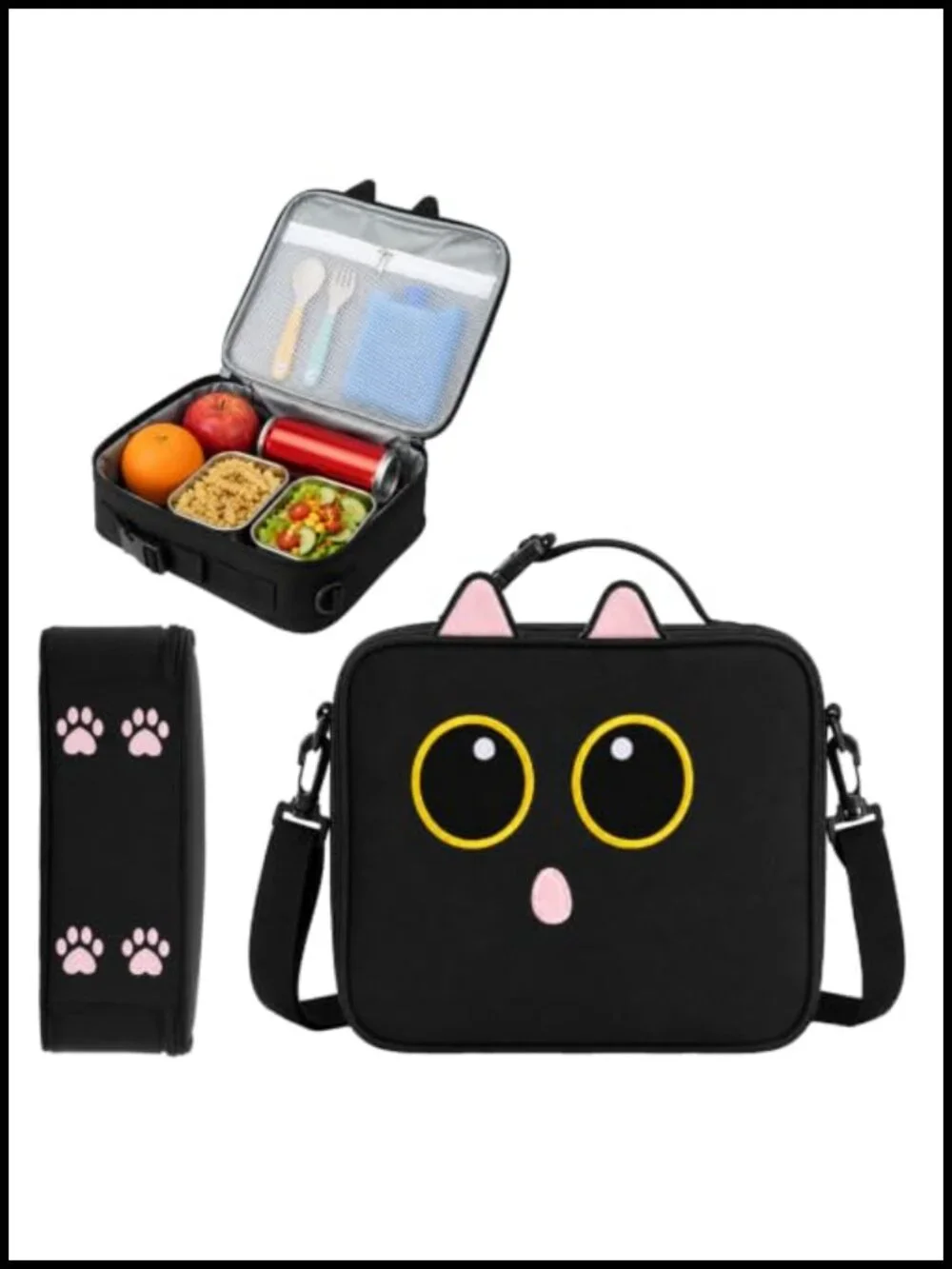 Insulated Lunch Bag with Name Tag, Leakproof, Large Capacity for School,